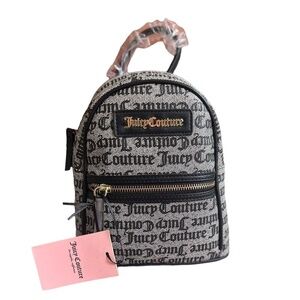 NWT Juicy Couture Black Goth Mini Backpack with Adjustable Faux‎ Leather Straps